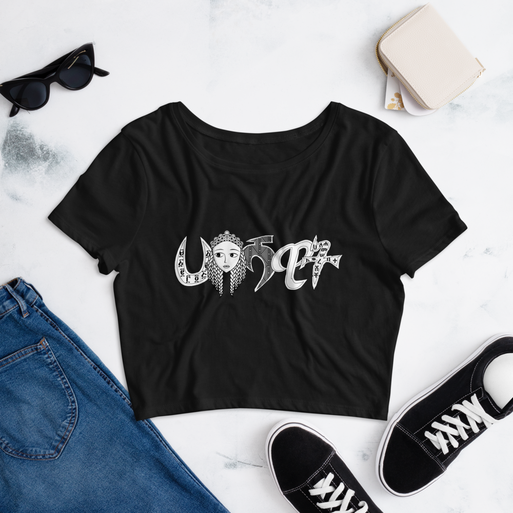 Habeshawwit Crop tops T-shits are summer’s trendiest garment - the crop top. This top is tight-fitting and hits just above the navel. Habesha Crop T-shirt | Habesha Clothing | Habeshawwi