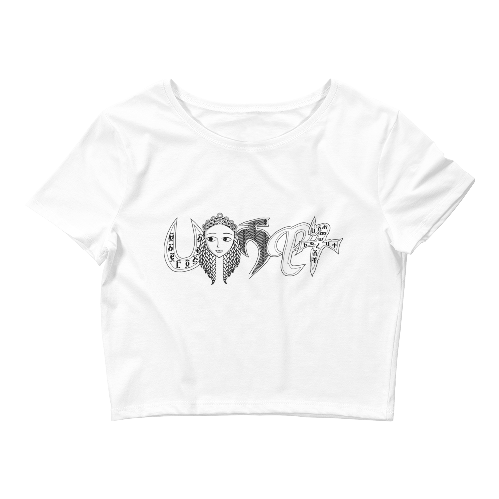 Habeshawwit Crop tops T-shits are summer’s trendiest garment - the crop top. This top is tight-fitting and hits just above the navel. Habesha Crop T-shirt | Habesha Clothing | Habeshawwi