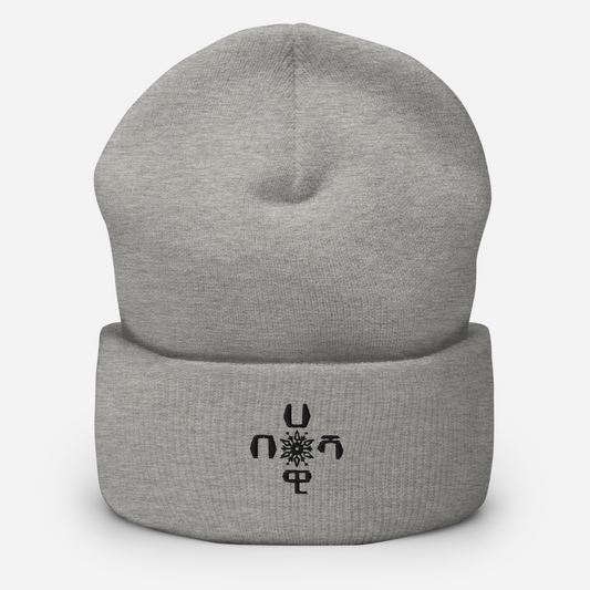 A snug, form-fitting beanie. It's not only a great head-warming piece but a staple accessory in anyone's wardrobe. Our Habeshawwi snowflake. Habesha Beanie hats | Habesha Sweats | Habesha clothing | Habeshawwi