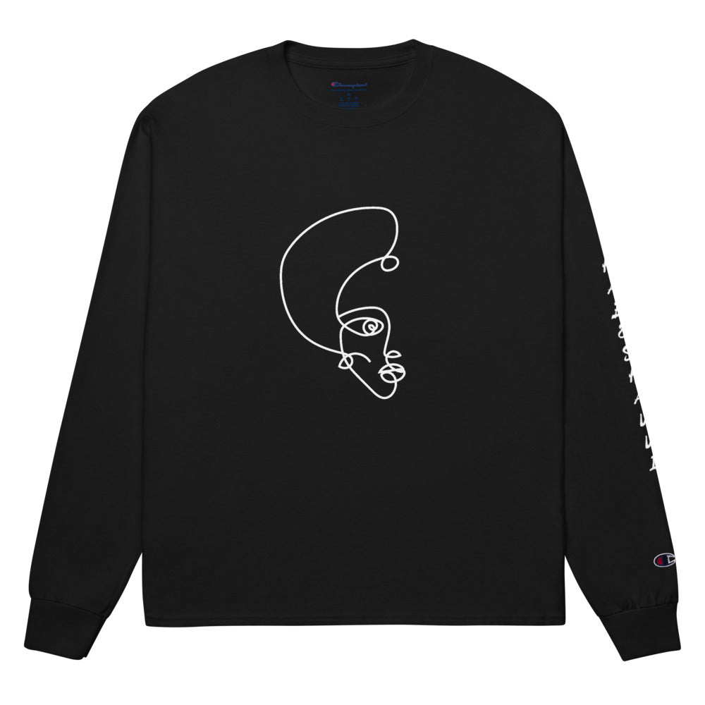 Face of Habesha + Champion Long Sleeve Shirt | Habeshawi Streetwear
