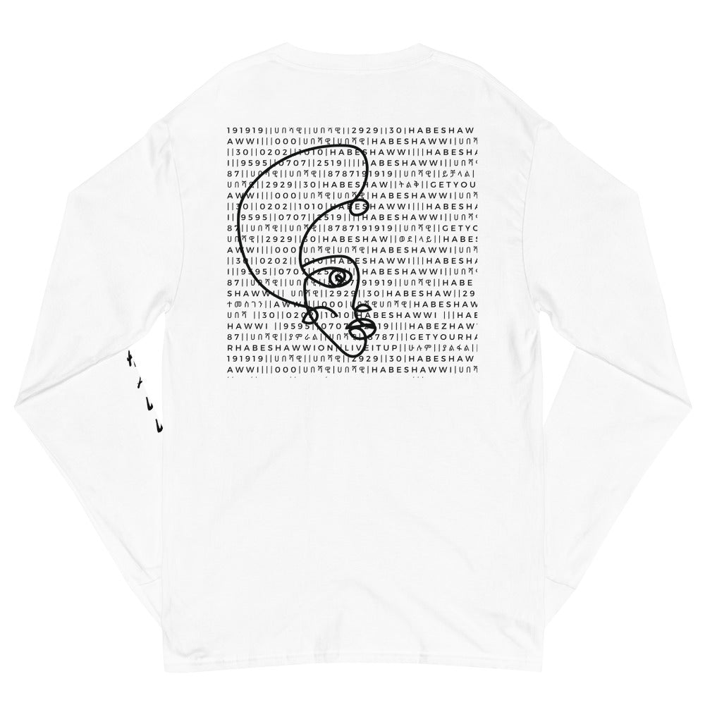 Face of Habesha + Champion Long Sleeve Shirt | Habeshawi Streetwear