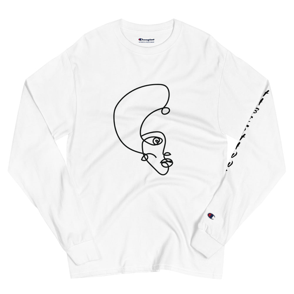 Face of Habesha + Champion Long Sleeve Shirt | Habeshawi Streetwear