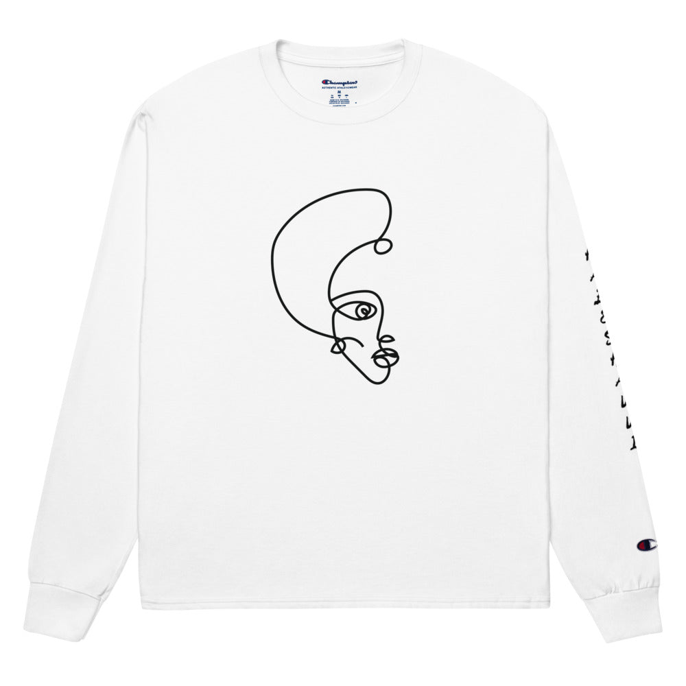 Face of Habesha + Champion Long Sleeve Shirt | Habeshawi Streetwear